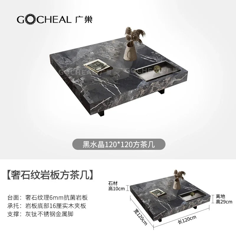 Aesthetic Simple Side Table Marble Minimalist Luxury Modern Coffee Tables Living Room Korean Couchtisch Postmodern Furniture - Kimlud
