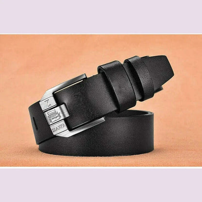 Premium Mens Genuine Leather Belt - Durable & Versatile for Work or Business - Stylish Everyday Accessory