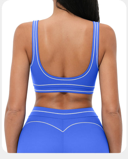 Breathable Yoga Bra Color Contrast Sports Bra Shockproof Gym Fitness Underwear High Strength Workout Top Female Sports...