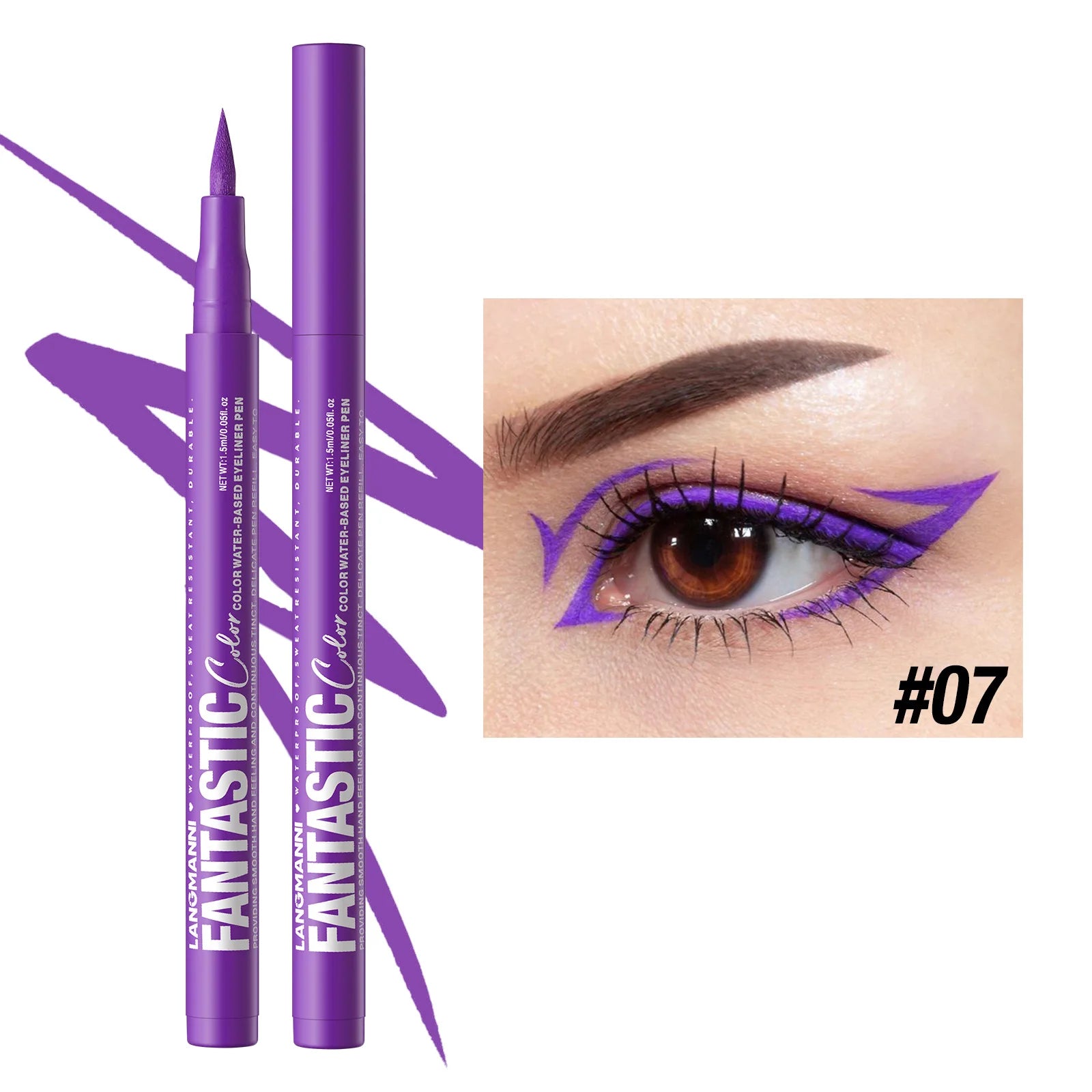 Matte Dark Purple Red Eye Liner Makeup White Liquid Eyeliner Quick-Drying Waterproof Eyeliner Pencil Long-Lasting 12...