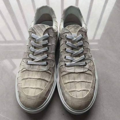 2025 new arrival Fashion Crocodile Skin causal shoes men,male Genuine leather Sneakers pdd665