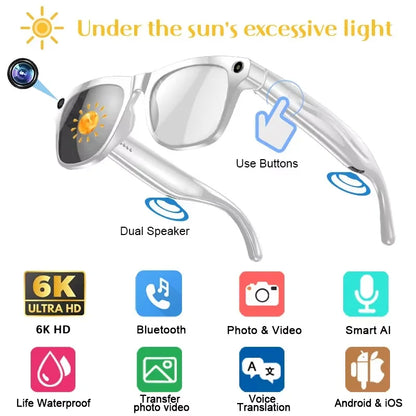 VIVO Color Changing AI Smart Glasses Chat GPT 100MP Camera Bluetooth Call Voice Assistant Control Smart Glasses 2026 New