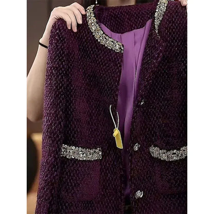 High-Quality Small Fragrance Coat Female 2025Heavy Industry New Short Jacket Women French Outwear Temperament Tweed Overwear Top