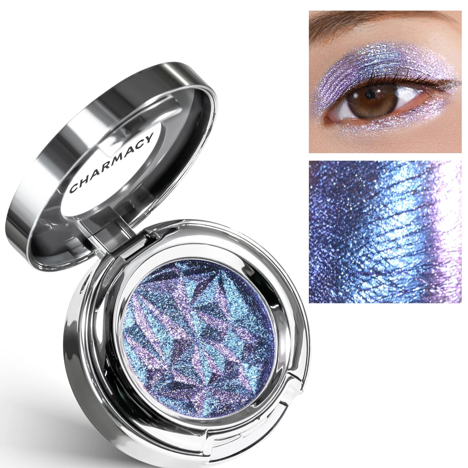 CHARMACY Chameleon Glitter Eyeshadow Color Shift High Pigment Single Eyeshadow Smooth Blendable Formula Eyeshadow for...