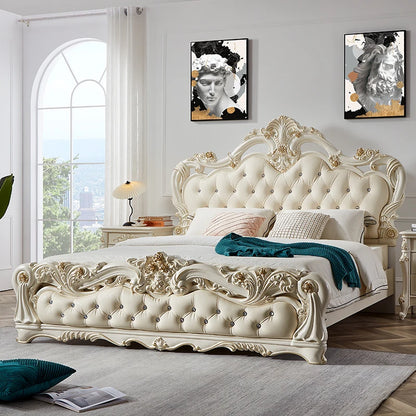 Princess France Bed Double Headboards Design Aesthetics Romantic Bed Bedroom Girls Wedding Muebles Lounge Suite...