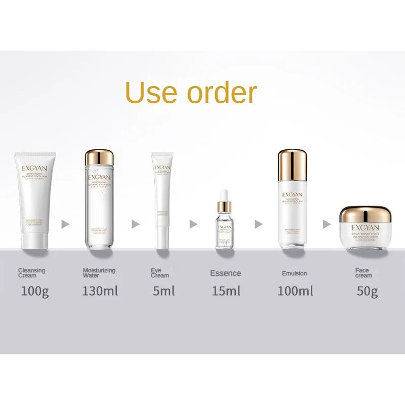 Repair Skin Care Set 6PCS Face Cream Cleanser Toner Eye Cream Yeast Niacinamide Serum Moisturizing Brighten Oil Control...