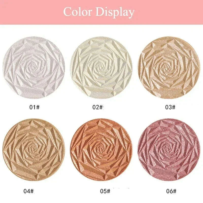 6 Colors Diamond Highlighter Powder Palette Glitter Face Contour Brighten Makeup Shimmer Ultra-concentrated Illuminate Cosmetic