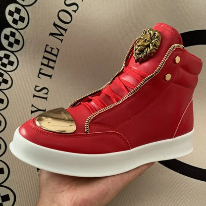 original shoes brand high top casual shoes for man zip decoration casual sneakers mens ankle boots sports hip-hop running shoes - Kimlud