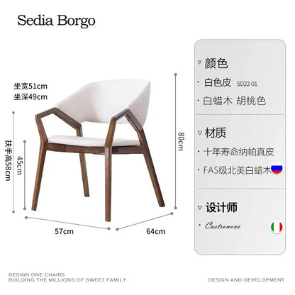 Nordic Simple Chair Solid Wood Italian Lounge Clear Aesthetics Modern Chairs Designer Entrance Minimalist Muebles...