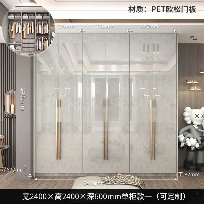 Support Storage Wardrobes Glass Door Shelves Organizers Luxury Wardrobe Bedroom Storage ClothesCupboard Armoires home Furniture - Kimlud