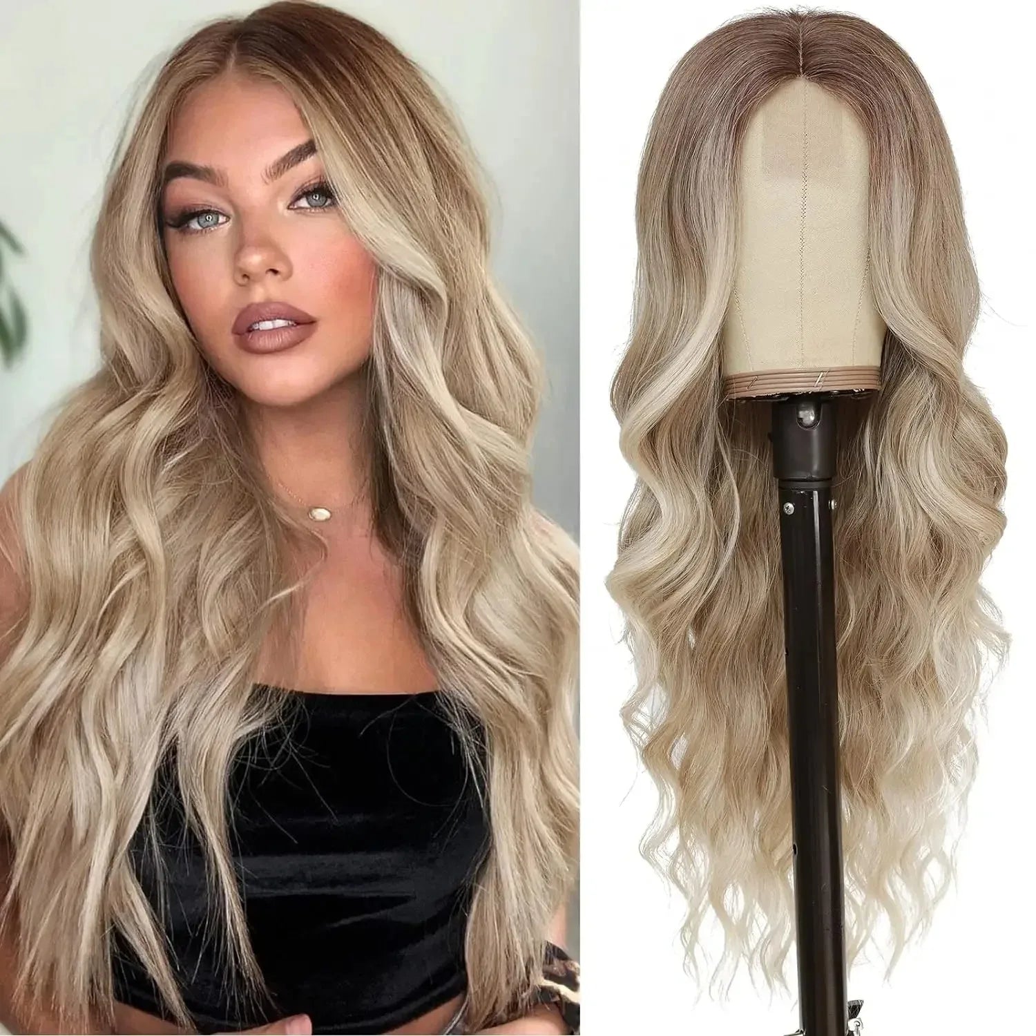 Cosplay Blonde Women's Wigs Ombre Blonde Curly Wig On Clearance Sale Glueless Pink Black Purple Wig Ladies Synthetic Wigund