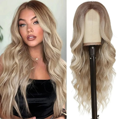 Cosplay Blonde Women's Wigs Ombre Blonde Curly Wig On Clearance Sale Glueless Pink Black Purple Wig Ladies Synthetic Wigund