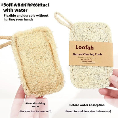 6-Pack Natural Loofah Sponge For Dishes, Pots, And Oil Stain Cleaning – Kitchen Scrub Pad