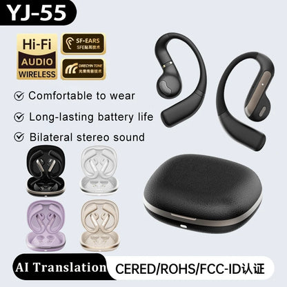 Smart AI Translation Headset True Wireless Sports Long-lasting Bluetooth Headset Stereo Sound Semi-in-ear Air Conduction...
