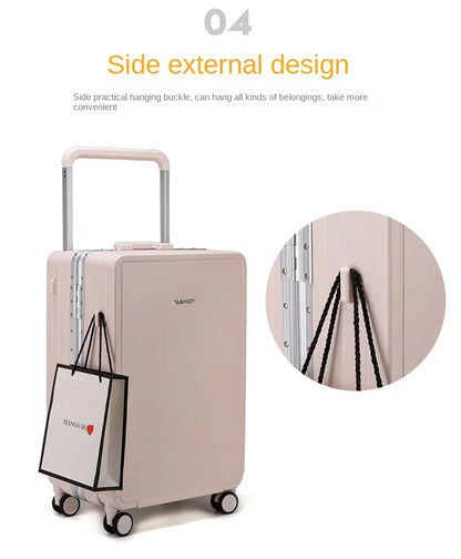 Travel Suitcase Aluminium Frame Wide Trolley Luggage Female Large Capacity Mute Universal Wheel Password Box Carry on...