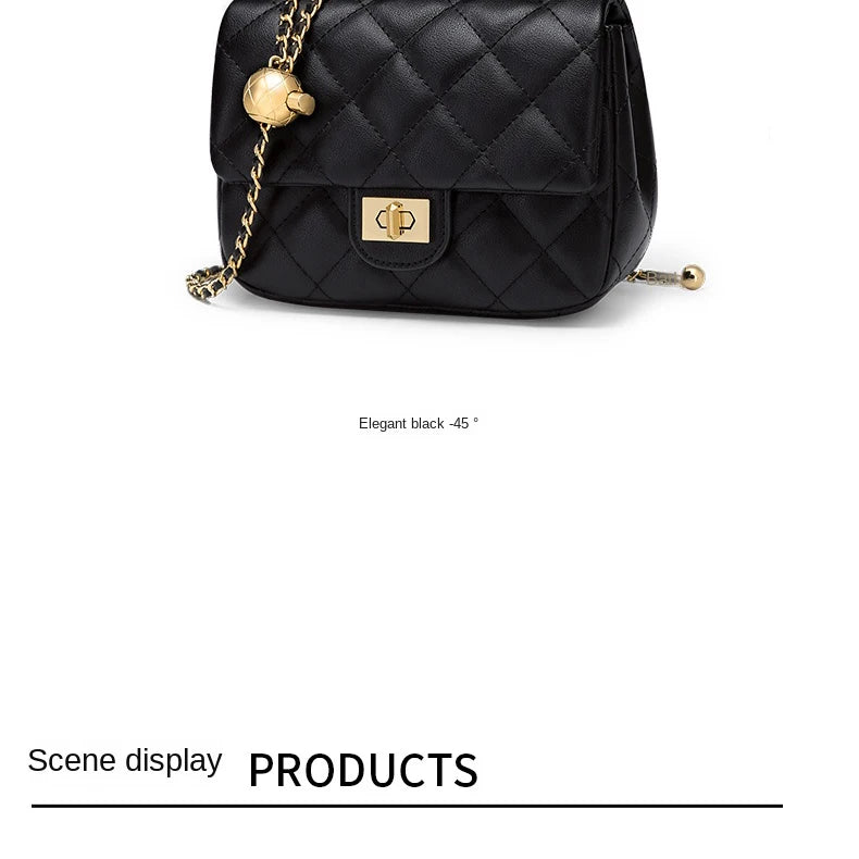 GOLF Lingge Chain Womens Small Square Bag Leather Shoulder Mini Crossbody Bags Banquet Handbag New Fashion Items for Women 2024 - Kimlud