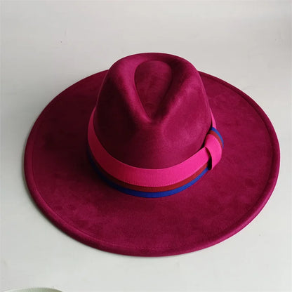 Grayish Brown Suede Hat Wide Brim 2026 NEW Fedora Hat Men Women Autumn Winter Felt Hats Classic Church Fedoras Chapeau...