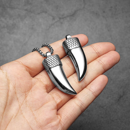 Ox Horn Amulet Men Necklaces With Pendant Stainless Steel Simple Jewelry For Male Women Punk Hip Hop Accessories Gifts Wholesale