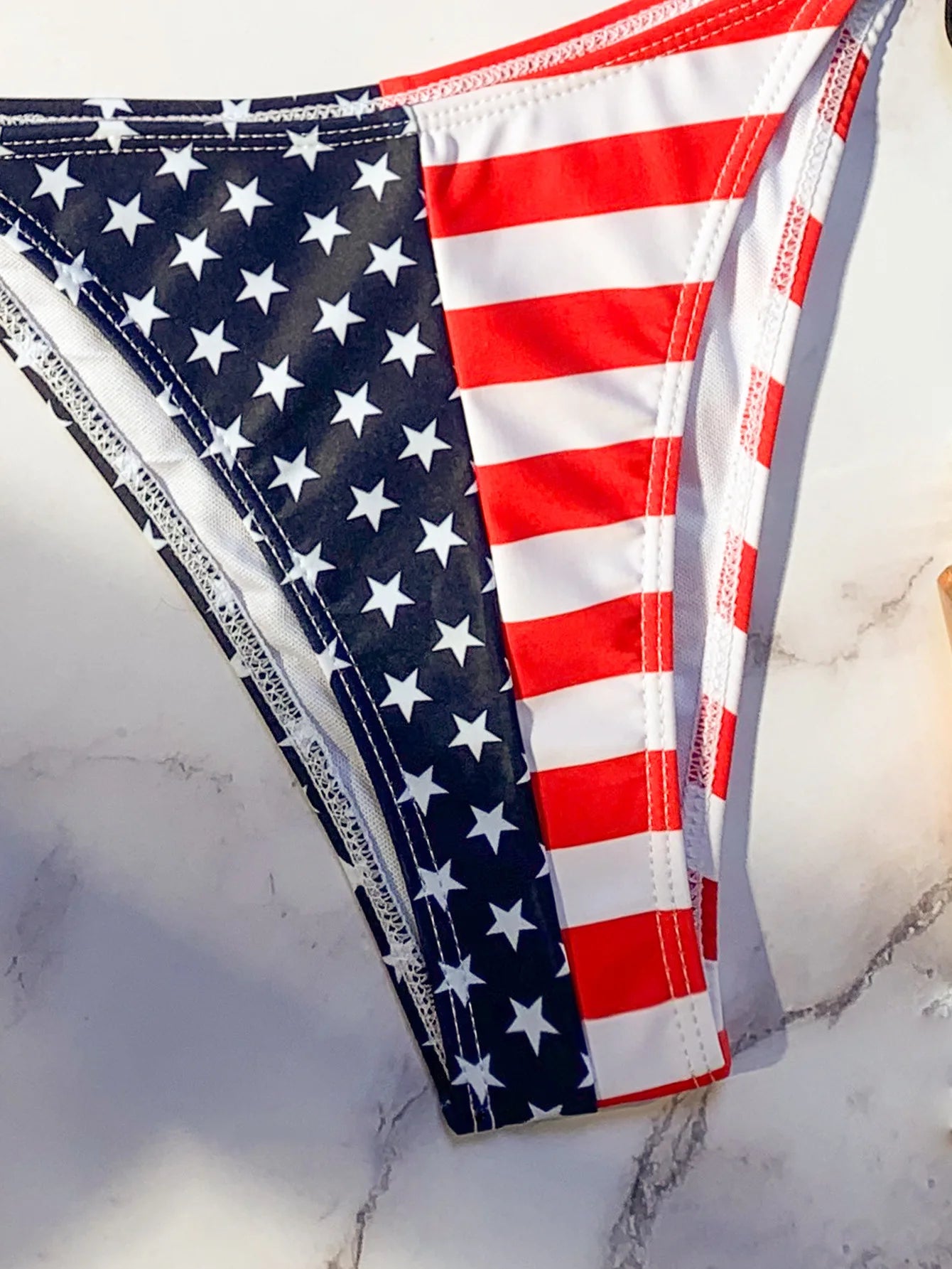 Fashion USA American Flag Frint Bikinis Women Bikinis Push Up Swimwear Halter Neck Beach Wear Sexy Swimsuit Bathing Suits - Kimlud