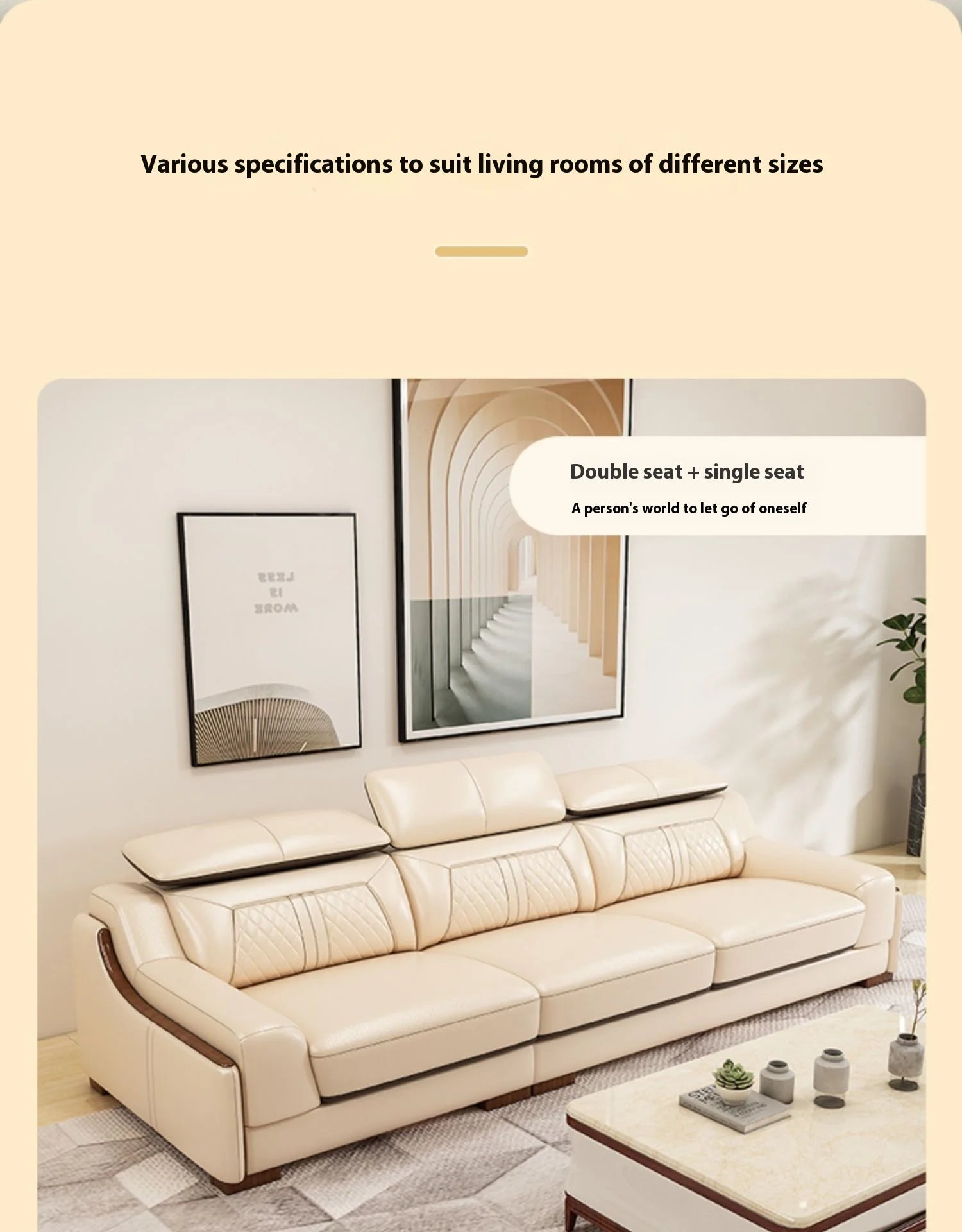 Stylish Italian Genuine Leather Sofa for Living Room with Cup Holder, USB, Adjustable Headrests & Bluetooth Speaker -...