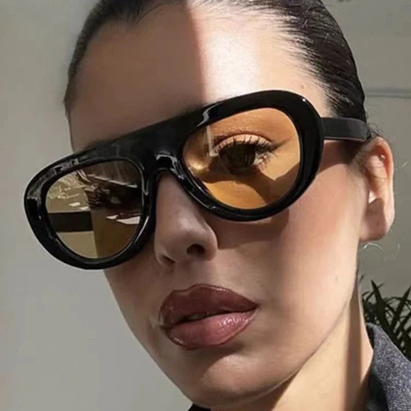 Vintage Luxury Brand Designer Oversized Pilot Sunglasses Women For Men Shades Big Frame Windproof Popular Punk Sun...