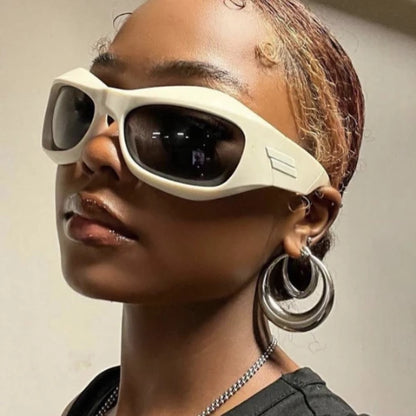 Steampunk Style Y2K cycling Sunglasses Women Men Trendy Ins Curved Shaped Glasses Personalized Technology Sports Sun...