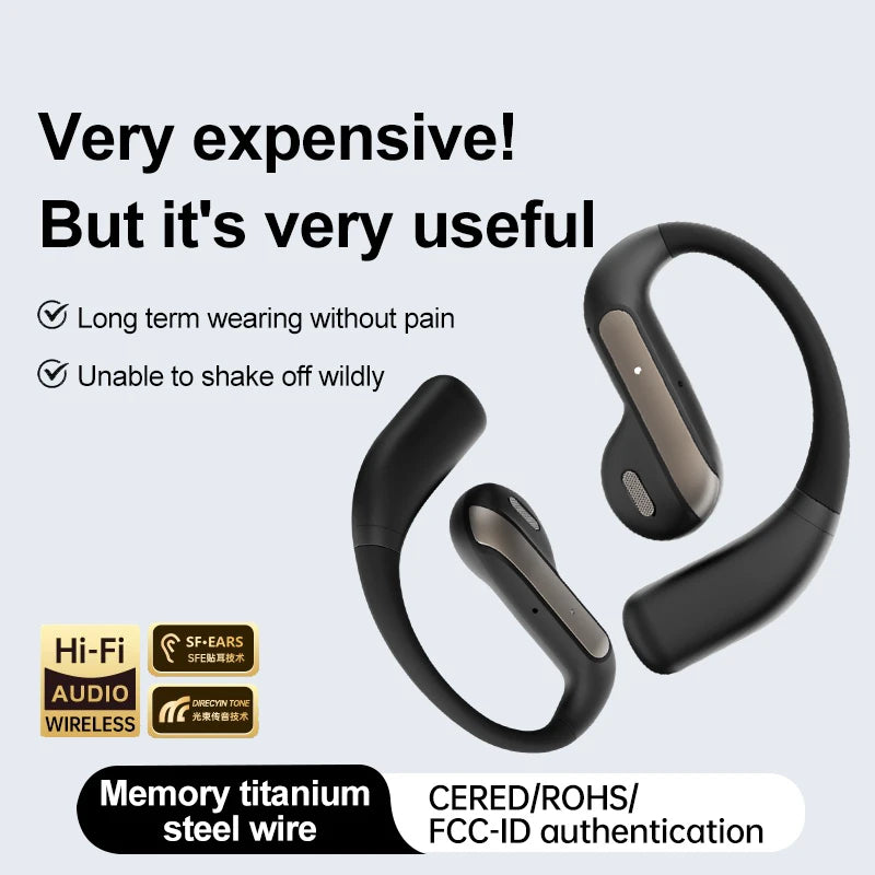 Smart AI Translation Headset True Wireless Sports Long-lasting Bluetooth Headset Stereo Sound Semi-in-ear Air Conduction...