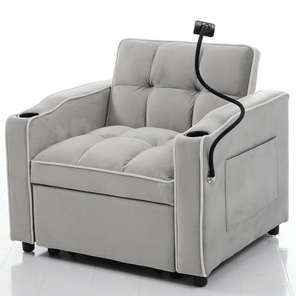 3-in-1extendable single sofa bed with beverage rack and phone holder,sofa bed,chair,perfect for small rooms,83*167*76 cm - Kimlud