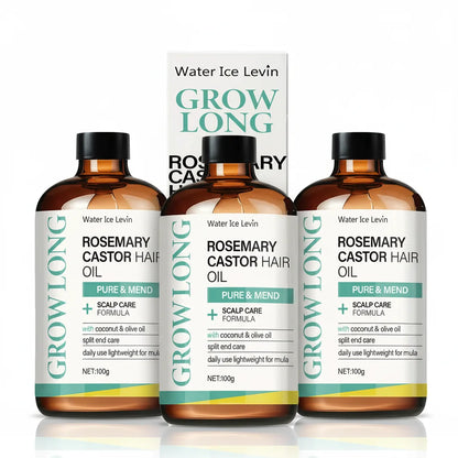 Rosemary Castor Hair Oil - Scalp Care & Split End Repair, Coconut Olive Oil Lightweight Blend, Winter Therapy | Kimlud...