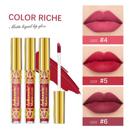 Golden Bar Luxury Lipstick Timeless Velvety Smooth Finish Intense Color Stay Smudge-Proof & Waterproof Valentines Day Gift for H - Kimlud