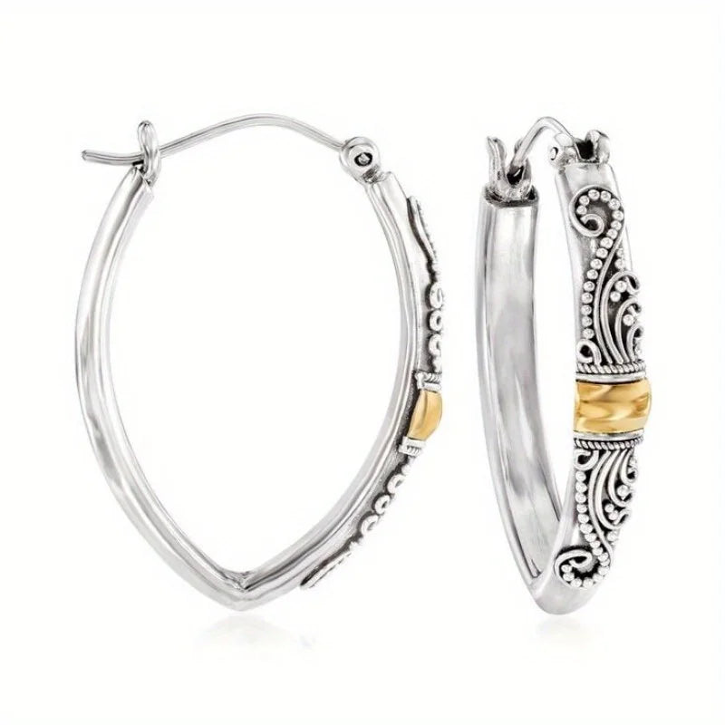 Vintage Trendy Carved Pattern Geometric Pendant Earrings Women's Personalized Ethnic Style Holiday Accessories Gifts |...