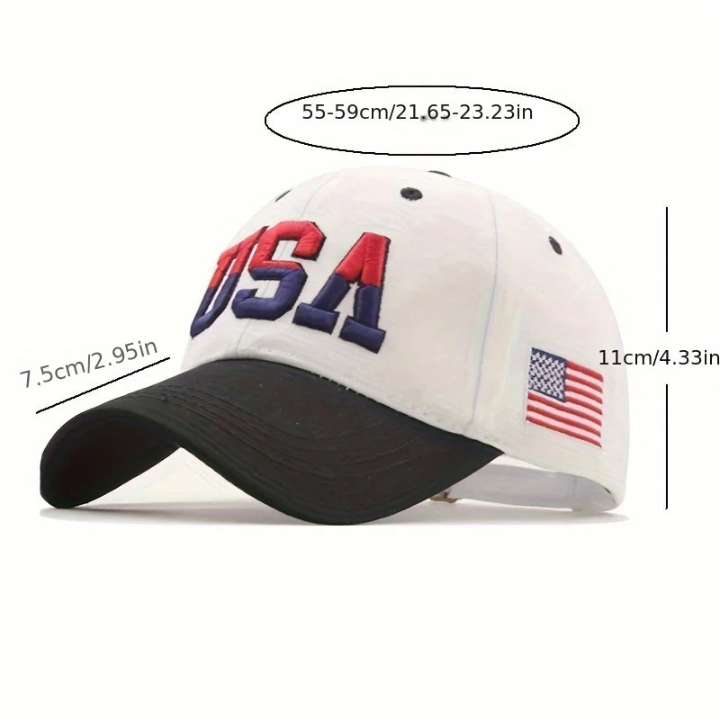 USA Embroidered Baseball Cap Washed Distressed Peaked Hats Adjustable Sunshade Casual Hats For Women Men