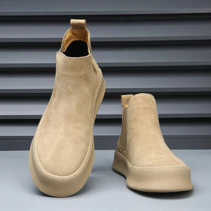 Luxury Slip on Safety Comfort Shoes Man Outdoors Chelsea Boot Leather Fashion Walking Shoes Men Autumn New Men's Boots