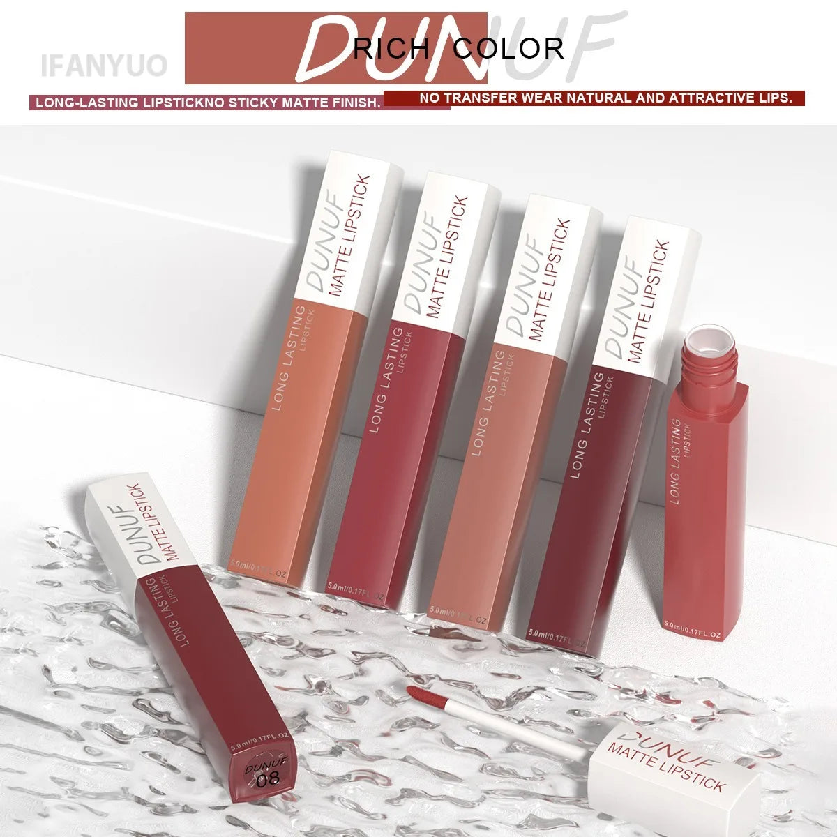Non Stick Cup Liquid Lipstick Dark Purple Long Lasting Lip Gloss Matte Velvet Finish Resistant To Fading Waterproof Lip...