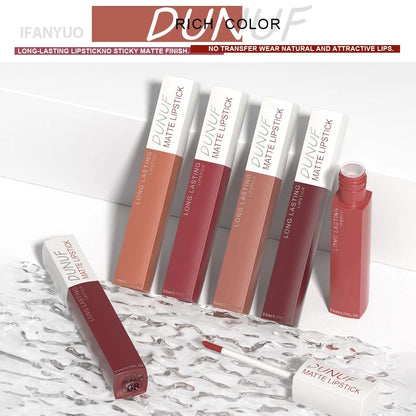 Non Stick Cup Liquid Lipstick Dark Purple Long Lasting Lip Gloss Matte Velvet Finish Resistant To Fading Waterproof Lip...