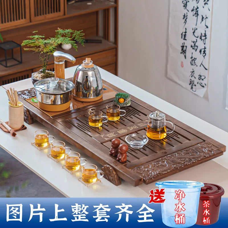 Kung Fu Ceremony Tea Tray Rectangle Drainage Pot Drip Accessories Luxury Tea Tray Hospitality Valet Bandejas Home Decorationgs - Kimlud