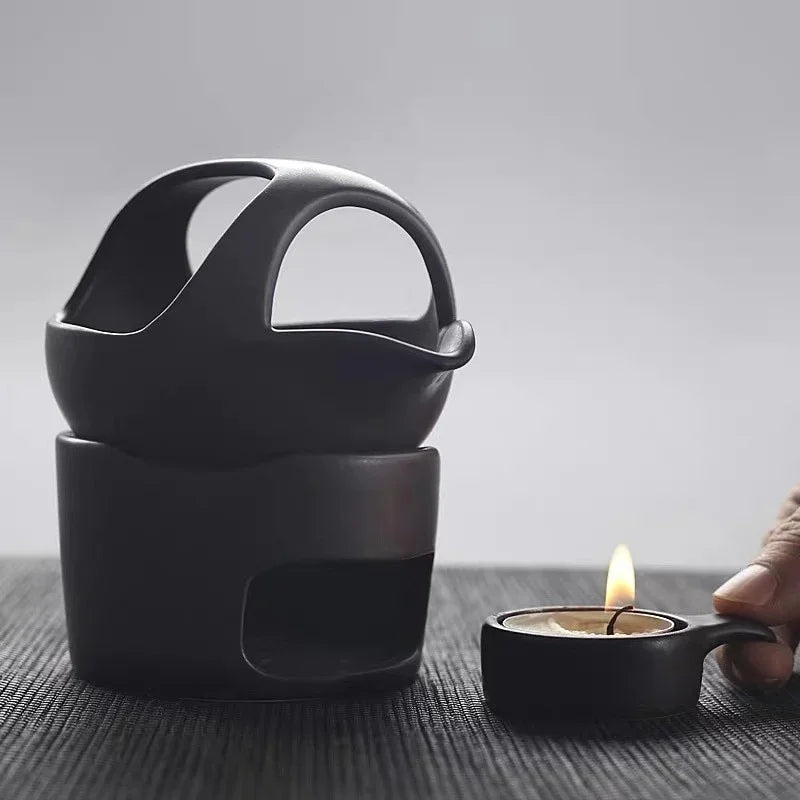 1Pc Ceramic Incense Burner Coarse Pottery Aroma Burner Creative Kung Fu Essential Oil Lamp Candle Holder Tea Ceremony...