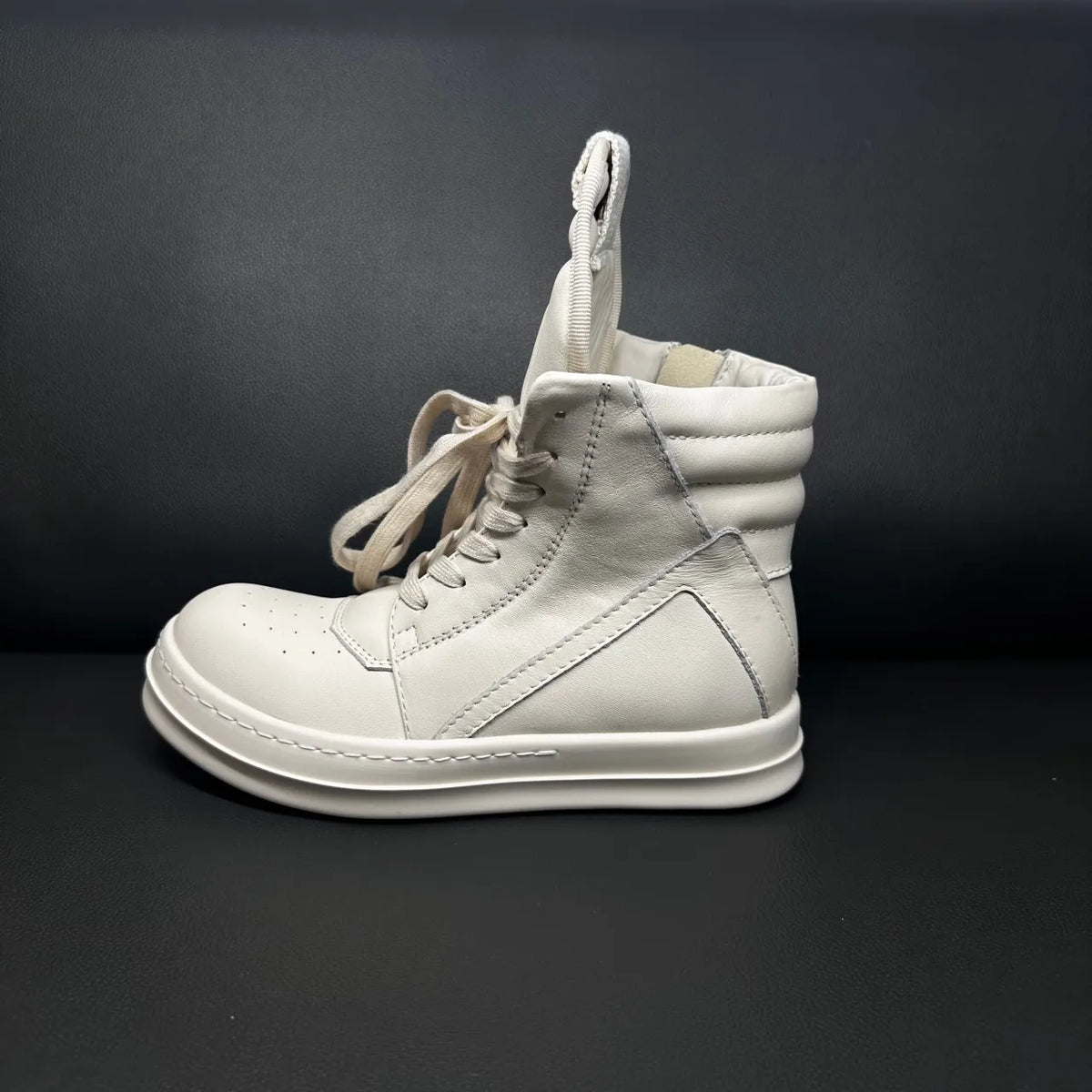 Classic Beige Leather High Top Shoe Retro Men Boots Sneaker ZIP Women Casual Shoes Lace Up Sneakers Luxury Gray Ankle Boot