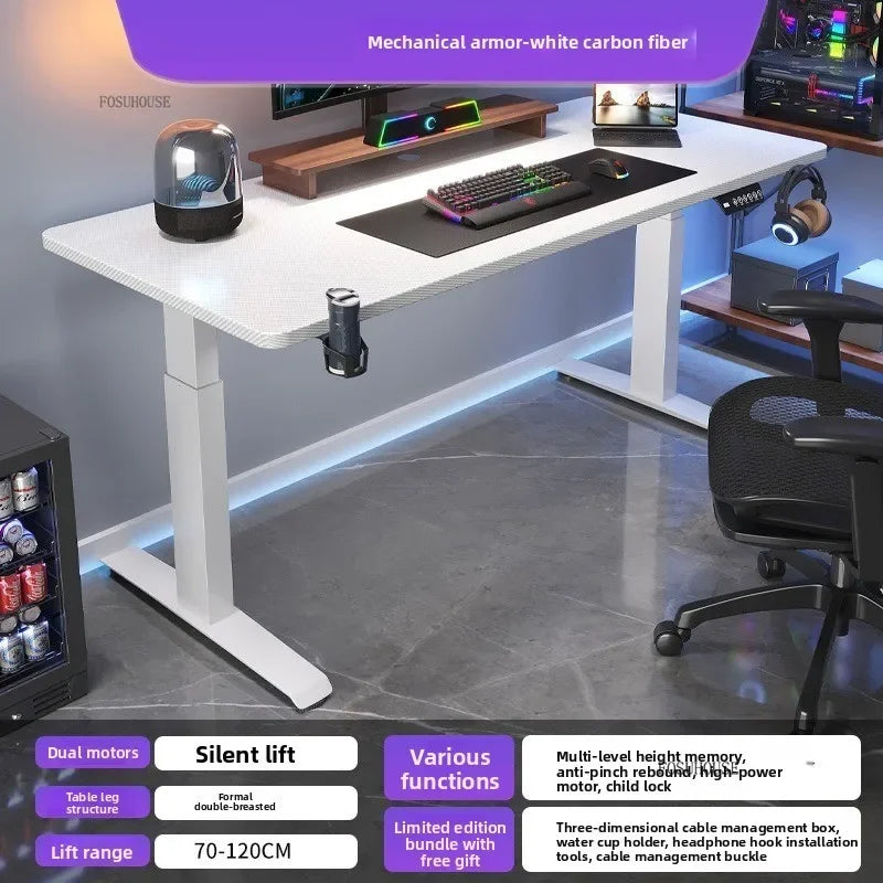 Height-adjustable Electric Computer Desk Office Furniture Bedroom Desktop Gaming E-sports Table Modern Home Office Study Desks Z - Kimlud