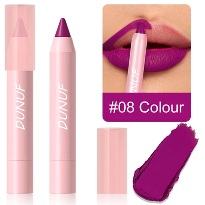 18-Colors Lipstick Pencil Waterproof Sexy Red Matte Contour Tint Lipstick Lasting Non-stick Cup Lipliner Pen Lip Makeup...