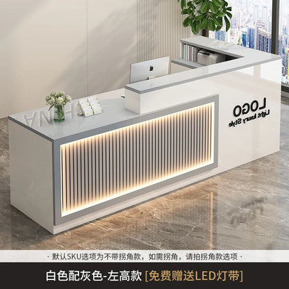 Simple Salon Luxury Reception Desk Decorations Custom Reception Desk Beauty Mostrador Recepción Commercial Office...