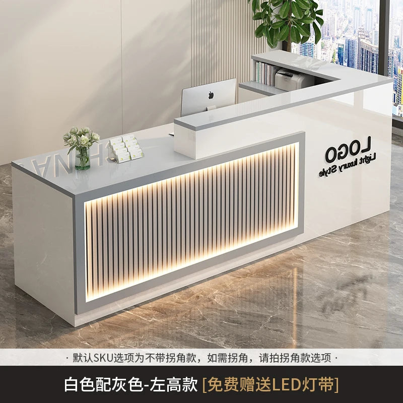 Simple Salon Luxury Reception Desk Decorations Custom Reception Desk Beauty Mostrador Recepción Commercial Office...