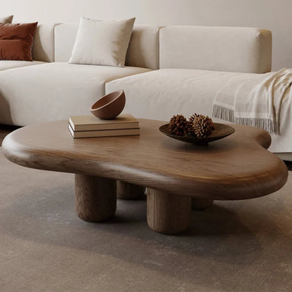 JC New European Style Living Room Furniture Irregular Coffee Table Brown Solid Wood Creative Cloud Coffee Table - Kimlud