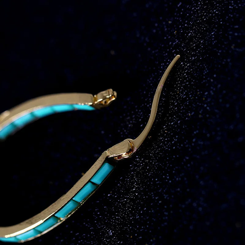Simple Gold Color  U Shaped Metal Hoop Earrings for Women Bohemian Earings Jewelry Accessories Gift free shipping
