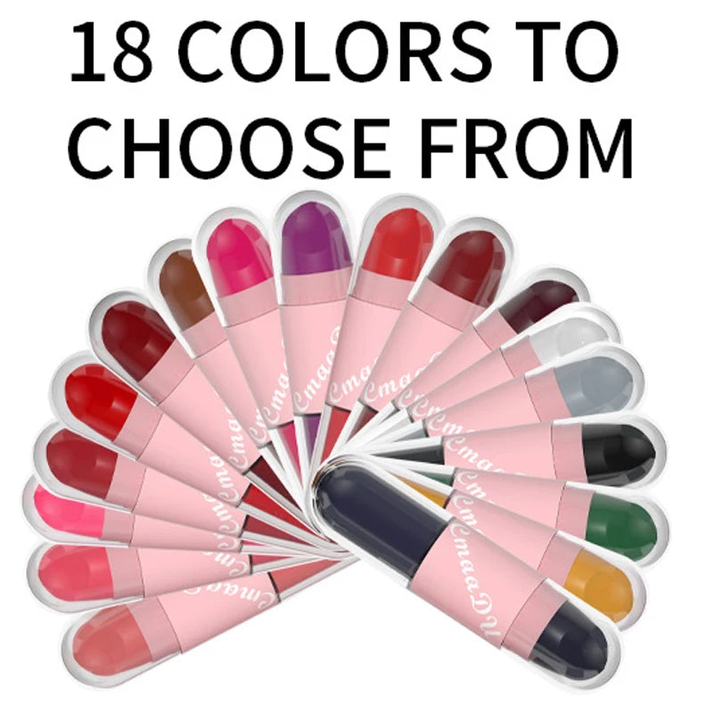 18 Colors 2 in 1 Matte Lipstick Liquid Purple Lip Glaze Double Head Lip Makeup Lasting Waterproof Velvet Sexy Dark Red...