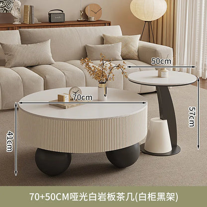 Round Designer Coffee Table Storage Nordic Aesthetic Minimalist Coffee Table Drawers Italian Simple Mesa Auxiliar Home...