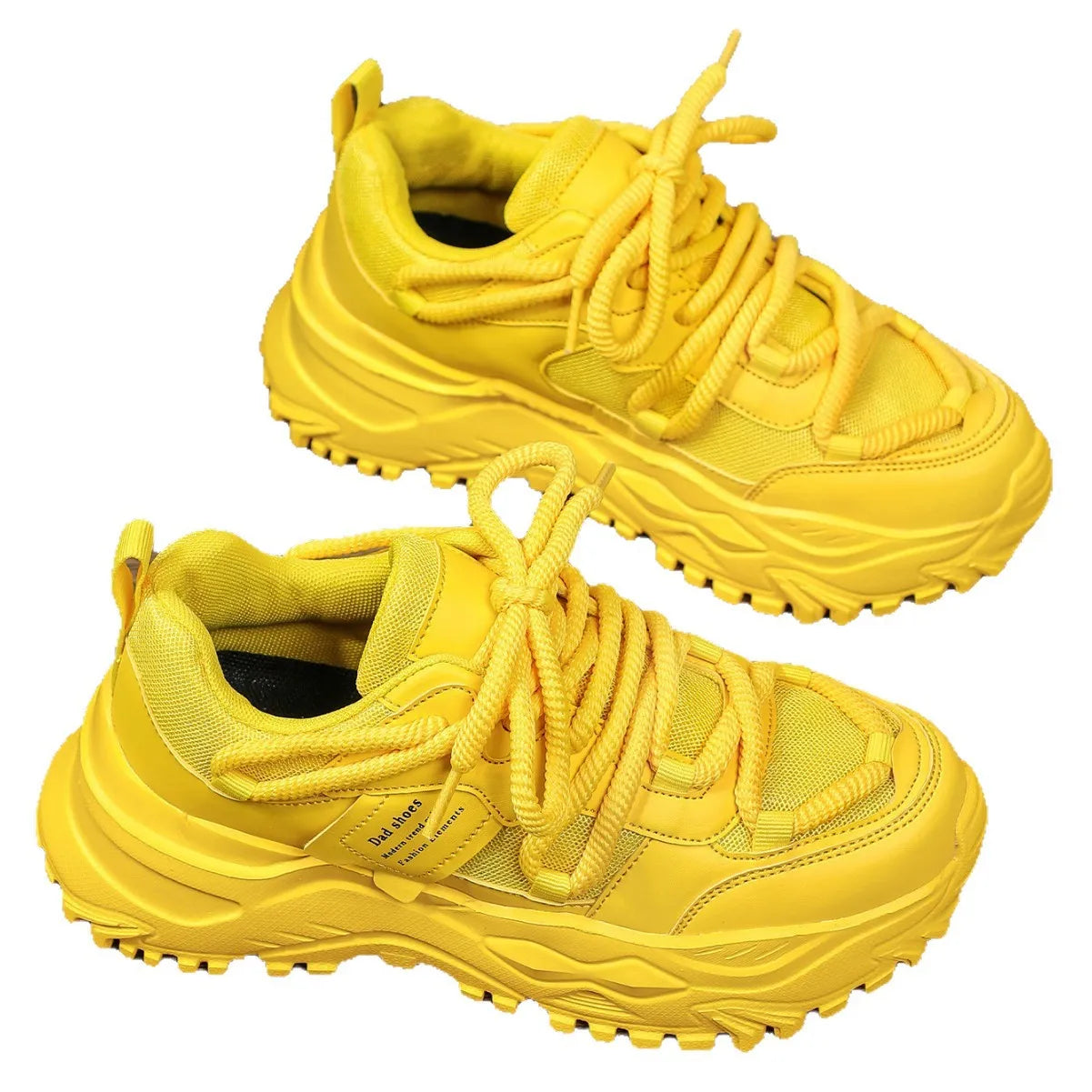 Women's Platform Yellow Sneakers Women Thick Sole Sports Shoes Woman Spring Breathable Mesh Casual Tennis Shoes Ladies Sneakers - Kimlud