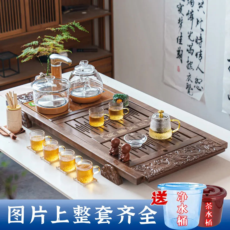Kung Fu Ceremony Tea Tray Rectangle Drainage Pot Drip Accessories Luxury Tea Tray Hospitality Valet Bandejas Home Decorationgs - Kimlud