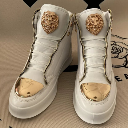 original shoes brand high top casual shoes for man zip decoration casual sneakers mens ankle boots sports hip-hop running shoes - Kimlud