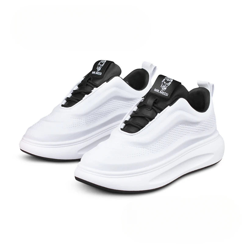 Chunky Sneaker Men Women Designer White Board Shoes Fashion Casual Microfiber Leather/Corduroy Height Increased Platform Shoes